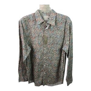 J Crew Red Blue Cream Secret Wash Men's Button Down Shirt Medium NEW